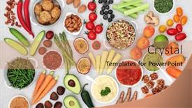  Presentation with vegan food - Slide deck featuring vegan-super-food-concept background and a coral colored foreground