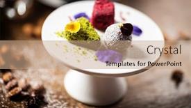  Presentation with vegan - Beautiful slide deck featuring vegan-truffles-dessert-made backdrop and a coral colored foreground