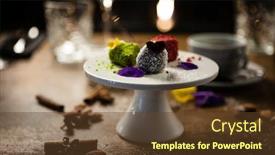  Presentation with vegan - PPT layouts with vegan-truffles-dessert-made background and a tawny brown colored foreground