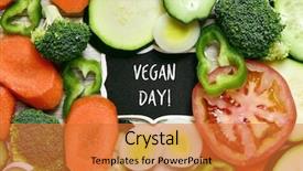  Presentation with vegan - Presentation design enhanced with vegana - high-angle shot of a wooden background and a red colored foreground