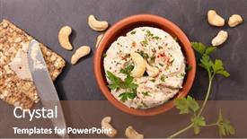  Presentation with vegan - Slide deck featuring vegana - vegan cheese with cashew background and a tawny brown colored foreground