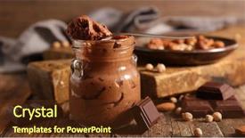  Presentation with vegan - Presentation theme with vegana - vegan chocolate mousse background and a tawny brown colored foreground