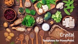  Presentation with vegan - Colorful PPT theme enhanced with vegana - vegan protein sources top view backdrop and a tawny brown colored foreground