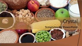  Presentation with soy bean - Beautiful PPT theme featuring vegans with almond yoghurt milk backdrop and a gold colored foreground