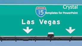  Presentation with las vegas - Presentation theme having vegas i-15 freeway sign background and a teal colored foreground