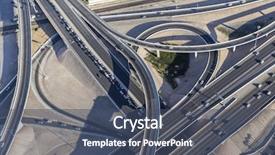  Presentation with interstate freeway - Presentation design consisting of vegas interstate 15 freeway interchange background and a ocean colored foreground