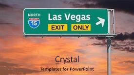  Presentation with las vegas nevada - PPT theme enhanced with vegas nevada exit only highway background and a coral colored foreground