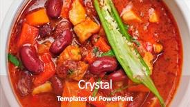  Presentation with red laser beam - Slides with vegatable stew with carrot red background and a  colored foreground