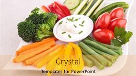  Presentation with dip - Slide set enhanced with vegetable and dip background and a yellow colored foreground