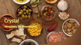  Presentation with vegetable oil - Slides featuring vegetable and spice by oil background and a tawny brown colored foreground