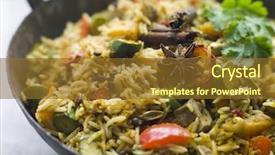  Presentation with non veg food chicken biryani - Presentation design with vegetable biryani in a large background and a tawny brown colored foreground
