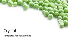 Presentation with peas - Slide deck with vegetable border - frozen peas on white background background and a  colored foreground