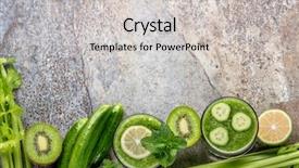  Presentation with cancer lemon green ribbon - PPT theme enhanced with vegetable border - green smoothie cucumber lemon kiwi background and a  colored foreground