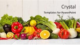  Presentation with fruit - Amazing theme having vegetable borders on white backdrop and a sky blue colored foreground