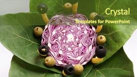  Presentation with cabbage - Cool new presentation theme with vegetable bouquet a flower made backdrop and a  colored foreground