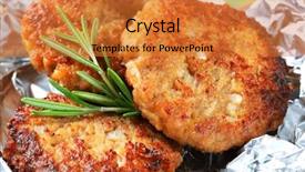  Presentation with burgers - PPT layouts enhanced with vegetable burgers on tin foil background and a gold colored foreground