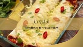  Presentation with salsa guacamole - Presentation design enhanced with vegetable-burritos-served-in-glass background and a yellow colored foreground