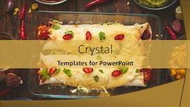  Presentation with salsa guacamole - Presentation consisting of vegetable-burritos-served-in-glass background and a yellow colored foreground