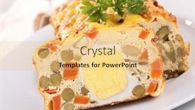  Presentation with cake brownies for kids - Theme having vegetable-cake-terrine background and a yellow colored foreground