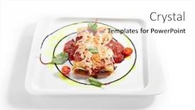  Presentation with italian cuisine - Amazing slides having vegetable-cannelloni-with-dorblu-cheese backdrop and a white colored foreground
