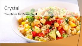  Presentation with chickpea - Amazing presentation design having vegetable-couscousc-with-chickpea-carrot backdrop and a white colored foreground