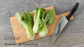  Presentation with vegetable cutting board - Colorful PPT theme enhanced with vegetable-food-and-culinary-concept backdrop and a coral colored foreground