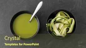  Presentation with culinary - PPT layouts consisting of vegetable-food-and-culinary-concept background and a tawny brown colored foreground