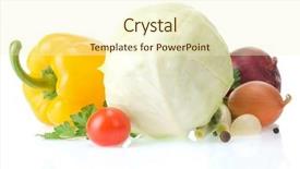  Presentation with healthy food process - Amazing presentation design having vegetable food isolated on white backdrop and a cream colored foreground
