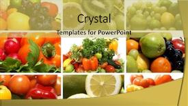  Presentation with nutrition - Cool new presentation design with vegetable fruit salad - big nutrition collage backdrop and a yellow colored foreground