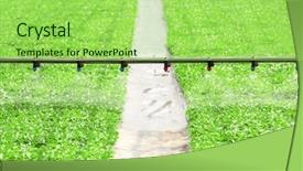  Presentation with food safety management system - Slides having vegetable garden irrigation - greenhouse watering system in action background and a yellow colored foreground