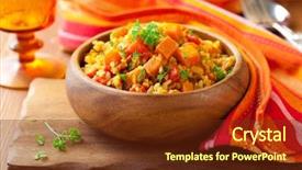  Presentation with squash sport - Audience pleasing slide deck consisting of vegetable grain - bulgur with tomatoes and butternut backdrop and a tawny brown colored foreground