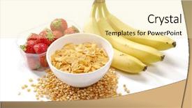  Presentation with flakes cereal - Slide set with vegetable grain - corn flakes cereal bowl background and a blonde colored foreground