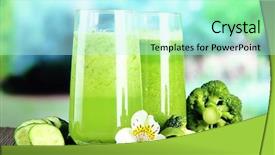  Presentation with green bamboo on green - Presentation design enhanced with vegetable juice on bamboo mat background and a cool aqua colored foreground