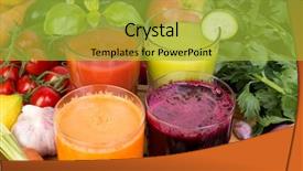  Presentation with tomato juice - Beautiful PPT layouts featuring vegetable juice tomato carrot cucumber backdrop and a yellow colored foreground