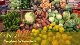  Presentation with market - Slides featuring agricultural marketing - vegetable market fresh juicy vegetables background and a tawny brown colored foreground
