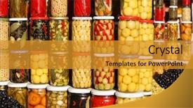  Presentation with vegetable pickles - Presentation theme having vegetable market in morocco pickled background and a gold colored foreground