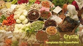  Presentation with market insights - Presentation with vegetable market muslim woman selling background and a tawny brown colored foreground