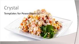  Presentation with mayonaise - Amazing presentation design having vegetable-mayonaise-salad-on-white backdrop and a white colored foreground