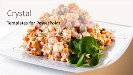  Presentation with mayonaise - Presentation theme consisting of vegetable-mayonaise-salad-on-white background and a sky blue colored foreground