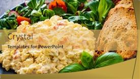  Presentation with mayonnaise - Amazing presentation theme having vegetable-mayonnaise-salad-with-toasts backdrop and a yellow colored foreground