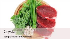  Presentation with butchery - Amazing slide deck having vegetable meat - butchery fresh raw beef lamb backdrop and a lemonade colored foreground