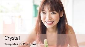  Presentation with chinese restaurant - Amazing presentation design having vegetable noodles at chinese restaurant backdrop and a coral colored foreground