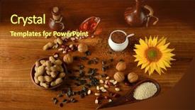  Presentation with vegetable oil - Slide deck having vegetable oil in bottles healthy background and a tawny brown colored foreground