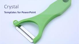  Presentation with free medical equipment - Slide deck enhanced with vegetable-paring-equipment-on-white background and a sky blue colored foreground