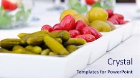  Presentation with hydroponics vegetables hydroponic vegetable - PPT theme featuring vegetable pickles - selection of pickled vegetables background and a sky blue colored foreground