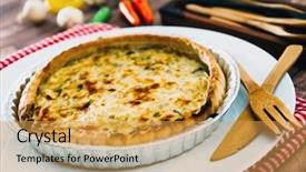  Presentation with grilled - Audience pleasing PPT layouts consisting of vegetable pie with cherry tomatoes backdrop and a yellow colored foreground