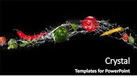  Presentation with water splash - Slide deck enhanced with vegetable pieces in water background and a black colored foreground