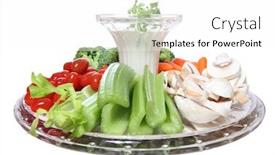  Presentation with celery - Cool new presentation with vegetable plate with mushrooms carrots tomatoes broccoli and celery backdrop and a white colored foreground