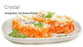  Presentation with mayonnaise - Cool new theme with vegetable roll with fish mashed potatoes carrots and mayonnaise backdrop and a white colored foreground