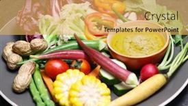  Presentation with garlic - Presentation theme enhanced with vegetable-salad-and-bagna-cauda background and a yellow colored foreground